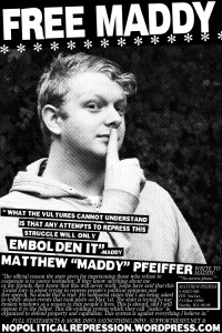 Free Maddy Pfeiffer poster for grand jury resisters.