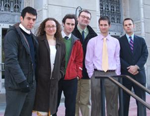 The SHAC 7 outside the courthouse in New Jersey.