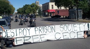 Minneapolis anarchist motorcycle rally supporting CeCe McDonald.